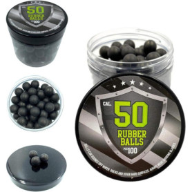 100 x Premium Quality Hard Rubber Balls Paintballs Reballs 50 Cal. HDR50 T4E Paintball Shooting Self Defense Billes Calibre .50 