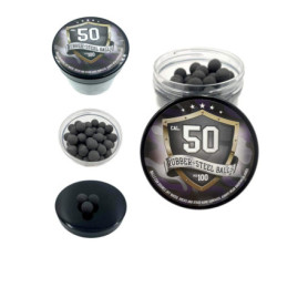 100 x Premium Quality Hard Mix Rubber Steel Balls Paintballs Reballs 50 Cal. Pistols Home Defense - Billes D'acier en Caoutchouc