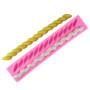 OFKPO Lot de 2 Coque en Silicone Fondant Twist Corde Moules, Fritter-Shaped, Twist Corde, Pâte à Sucre Ustensiles de Cuisine Déc
