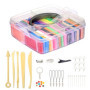 Xrten Pâte Polymère, 32 Couleurs Pâte À Modeler Non Toxique DIY Pâte Craft Kit Outils de Modélisation, L'accessoire