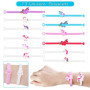 JOYUE 50 PCS Anniversaire Licorne, Bracelets, Porte Clés, Tatouage Enfant, Epingle à Cheveux, Signet, Bracelets Slap, Jouet Kit 