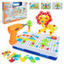 Wisplye Jouet Mosaique Enfant, 237 Pcs Jeu de Construction 3D Puzzle Bricolage Educatif, Créatif Jeux de Société Valise Avec Per