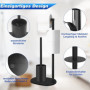 AIQII Porte-papier toilette en acier inoxydable avec brosse de toilette, noir poli, design moderne, 1 rouleau