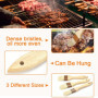 OTTYMO 3 Pcs Brosse Barbecue à Poils Riches Pinceau à Pâtisserie Brosse BBQ avec Manche Bois Outils Barbecue Brosse à Pâtisserie
