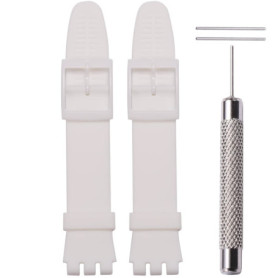 WRISTARMOR Lot de 2 bracelets de rechange en silicone pour Swatch 19 mm étanche avec outil