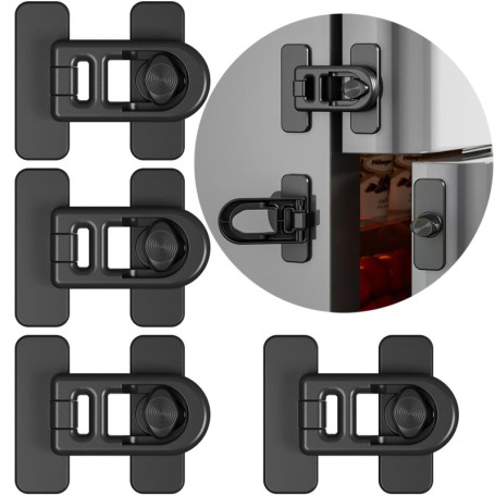 Oruiiju 4 Pack Serrure de porte de réfrigérateur de sécurité enfant，pour réfrigérateurs, congélateurs et armoires,utilisant un a