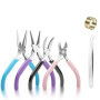 Fousenuk 4 Pièces Pinces, 4,5 pouces, Pinces à Bijoux/à Becs Aiguilles, Coupe-fil, pour Trousse Outils de Fabrication de Bijoux 