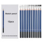 YPYMOD 12pcs Crayon Dessin Professionnels,Crayon Graphite, Ecriture Douce Croquis Crayon Papier Dessin, Adaptée aux Enfants, Adu
