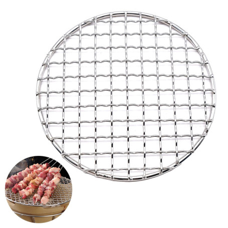 AMJKEJI Grille de barbecue ronde en acier inoxydable - Diamètre : 15 cm - Pour l'intérieur et l'extérieur - Pour le camping, les