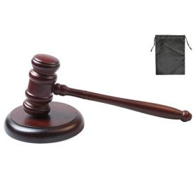 Abiyou Maillet en Bois Juge, Marteau de Juge, Maillet en Bois juge et Bloc Sonore, Haute Qualité Ensemble de Marteau en Bois, un