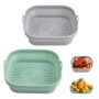 Lot de 2 moules en silicone pour friteuse à air chaud, 20,5 cm, réutilisables, pot en silicone, papier sulfurisé, tapis en silic