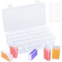 64 Grilles Diamond Painting Accessoires Boite de Rangement, Amovible en Plastique Broderie à Compartimen, 5D Diamant Outils de P
