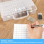 64 Grilles Diamond Painting Accessoires Boite de Rangement, Amovible en Plastique Broderie à Compartimen, 5D Diamant Outils de P