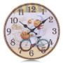 Lafocuse 30cm Horloge Murale Cuisine Bois Vintage, Silencieuse Pendules Murales Chef, Retro Design sans Tic-tac Déco pour Restau