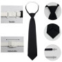 Cravates Noires pour Femme 2 pcs Cravate Longue Uniforme JK pré Nouée avec élastique Cravate Fine Réglable