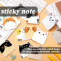 Lot de 12 notes autocollantes pour enfants - Bloc-notes mignons - Bloc-notes - Petit bloc de notes - Motif chat de dessin animé 