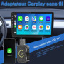 Adaptateur CarPlay sans Fil pour Apple iPhone, Adaptateur sans Fil carplay avec câble d'extension USB & USB-C/Type-C, Compatible