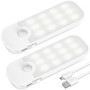 Veilleuse LED Veilleuse Rechargeable, Veilleuse Detecteur de Mouvement avec Bande Magnétique Adhésive[Lot de 2]. 3 Modes (Auto/O