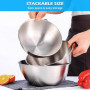 Lot de 5 bols mélangeurs en acier inoxydable - Saladiers en acier inoxydable - Bol mélangeur - Bol de cuisine - Bol de service -