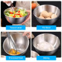 Lot de 5 bols mélangeurs en acier inoxydable - Saladiers en acier inoxydable - Bol mélangeur - Bol de cuisine - Bol de service -