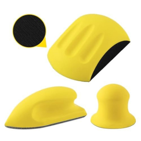 Bloc de Ponçage,Zliger 3 pièces Cale à Poncer Auto-Agrippante Support de Disques de Ponçage Bloc de ponçage manuel carré pour Ca