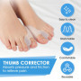 6 Pièces Correcteur Hallux Valgus en Silicone, Séparateurs d'Orteils Transparent, Détente du Gros Orteil, Écarteur Orteil pour S