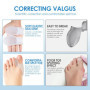 Impoditiongs 6 Pièces Correcteur Hallux Valgus,Étirement Ecarteur d'orteil,Séparateur d'Orteils en Silicone,Correcteur d'Orteils