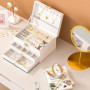 LELYFIT Boîte à Bijoux pour Femme, 3 Couches Rangement Bijoux, Coffret Bijoux de Voyage, Organisateur à Bijoux Verrouillable, Je