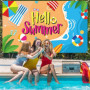 Banniere Hawaii Banderole Hello Summer 110 x 180 cm Toile de Fond d'été Decoration Ete Plage pour Summer Party, Piscine Fete, Th