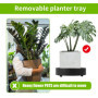 xyuayamz Porte Plante a roulettes, Support Plante Roulette Rond ø 20cm, Capacité de Charge 50kg, Support Pot de Fleur avec Boîte