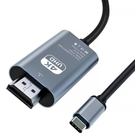 Adaptateur USB C vers HDMI,2M USB C HDMI Cable HDMI USB C Adaptateur USB HDMI Compatible Thunderbolt 4/3 a HDMI pour Surfac Pro 