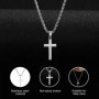 ShiWuYou Collier Croix Homme, Chaine Pendentif Croix Acier Inoxydable Bijoux, Collier Homme avec Pendentif Croix Chaîne pour Hom