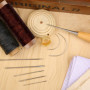 11pcs Cuir D'Outils de Couture Kit,Kit De Couture Cuir,Ensemble d'outils de Couture à la Main,avec Fil Ciré,Poinçon de Perçage e