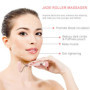 Lamkrtlp Rouleau de Quartz Rose et Gua Sha, Guasha Pour Visage, Rouleaux de Massage pour le Visage, Roller Visage pour la Peau