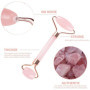 Lamkrtlp Rouleau de Quartz Rose et Gua Sha, Guasha Pour Visage, Rouleaux de Massage pour le Visage, Roller Visage pour la Peau