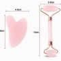 Lamkrtlp Rouleau de Quartz Rose et Gua Sha, Guasha Pour Visage, Rouleaux de Massage pour le Visage, Roller Visage pour la Peau