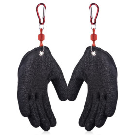 TAIZER 4PCS Gants Pêche Gant Pêche Anti-Coupure Anti-Crevaison Gants Pêche Étanche avec Magnétisme Boucle Gant Chasse Main Gauch