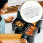 LEKEFETO Airfryer Accessoires pour friteuse à air chaud à 3 étages pour Ninja Foodi Dual Zone AF300EU/ AF400EU, Air Fryer Rack m