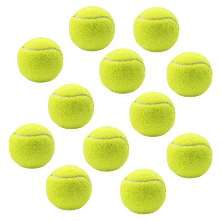 MeoZynxadril 12 Pièces Balles de Tennis d'Entraînement, Jaunes, pour Adultes, Enfants et Chiens - Avec Sac de Transport en Filet