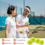 MeoZynxadril 12 Pièces Balles de Tennis d'Entraînement, Jaunes, pour Adultes, Enfants et Chiens - Avec Sac de Transport en Filet