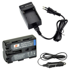 DSTE Rechange Batterie et DC01E Voyage Chargeur Compatible pour Sony NP-FM500H A58 A65 A77 A100 A200 A200 K A200 W A300 A300 K A