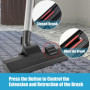 JAADU Brosse à aspirateur Universelle, Brosse combinée de 35/32mm de qualité supérieure, Tete Aspirateur avec 2 Roulettes et Ada