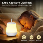 Diboniur Lampe de Chevet Enfant Tactile Veilleuse LED, Rechargeable Veilleuse Bébé Maternité avec 13 Couleurs, Veilleuse Adulte 