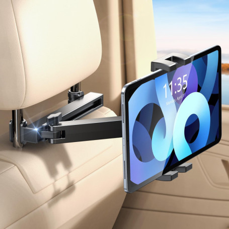 EOIWUY Support Tablette Voiture, [Bras d'Extension Pliable] Rotation à 360° Support pour iPad Voiture, Porte Tablette Voiture En