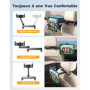 EOIWUY Support Tablette Voiture, [Bras d'Extension Pliable] Rotation à 360° Support pour iPad Voiture, Porte Tablette Voiture En