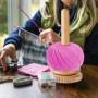 PRITOK Dérouleur de laine en bois - Porte-pelote de laine - Dérouleur de laine rotatif avec roulement à billes - Porte-bobine de