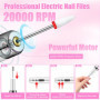 Weinsamkeit Ponceuse pour Ongles Professionnelle, 12 en 1 Lime a Ongle Electrique Sans Fil, 20000 tr/min, Vitesse et Direction R