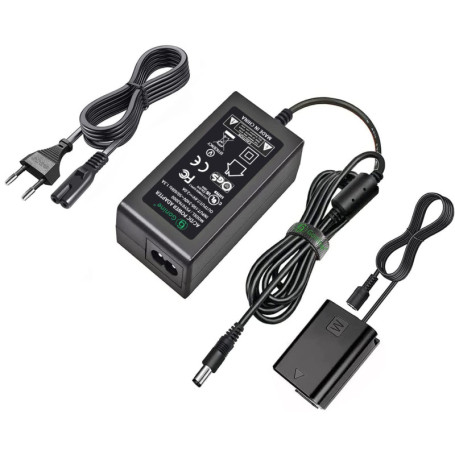 Gonine AC-PW20 Adaptateur Secteur NP-FW50 Kit de Batterie factice pour Sony Alpha ZV-E10 A7 A7R A7S A7II A7RII A7SII A6500 A6400