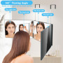 Vautvis Miroir 360 Coiffure, Miroir Coiffure Homme, Miroir 3 Voies, Coupe-Selfie à 360 Degrés, avec Crochets, Hauteur Réglable, 