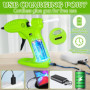 SaiXuan Pistolet à Colle Chaude sans Fil, Batterie Rechargeable 2600mAh, inclut 40 Bâtons de Colle 7mm et 6 Protège-Doigts en Si